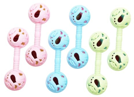 Veemoon Sonajeros para Bebés Recién Nacidos 6 Piezas, Juguetes Educativos Infantiles de Plástico Seguro, Color Aleatorio, Desarrollo Motriz y Sensorial para 0-1 Año
