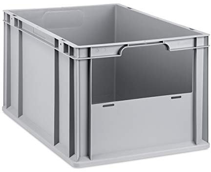 aidB Eurobox NextGen Insight Front offen, 600x400x320 mm, robuste Regalbox mit Entnahmeöffnung, stapelbare Kunststoffkiste, ideal für die Industrie, 1 St.