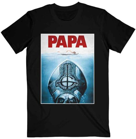 T-Shirt # M Black Unisex # Papa Jaws