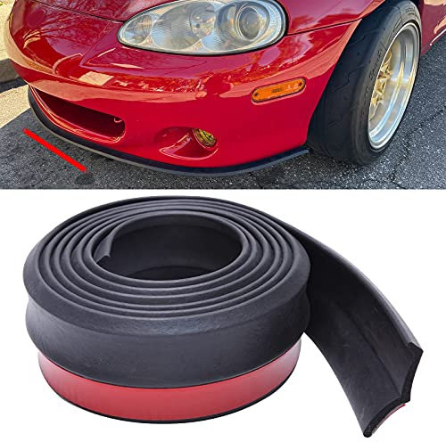 JMTBNO Protezione Paraurti per Auto Spoiler Auto 2.5m Protezione Paraurti Universale Strisce Adesive Lip Splitter Striscia di Gomma Spoiler Corpo Gonna Labbro Dell'auto Adesivo per Auto Camion SUV