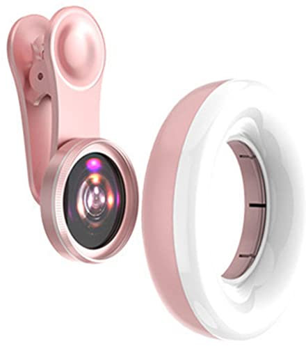Obiettivo universale per fotocamera con luce macro per telefono, obiettivo zoom 15x, kit di lenti per fotocamera selfie con clip, luce di riempimento ad alta definizione per illuminazione ultra