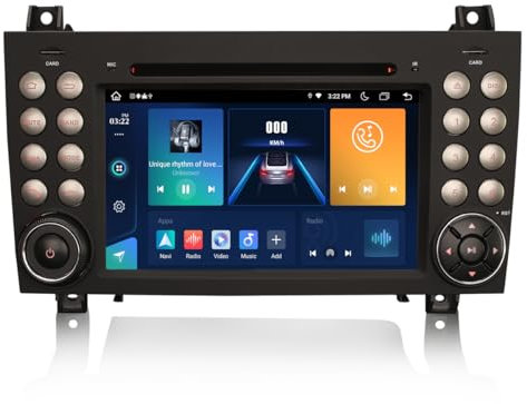 Android 14 DAB+ Radio Coche Estéreo 8 Núcleo 4GB+64GB para Mercedes Benz SLK Clase W171 R171 GPS Navegador Soporte Inalámbrico CarPlay Android Auto Wifi 4G USB Bluetooth 5.0 DSP CD AM/FM CANbus 7 IPS