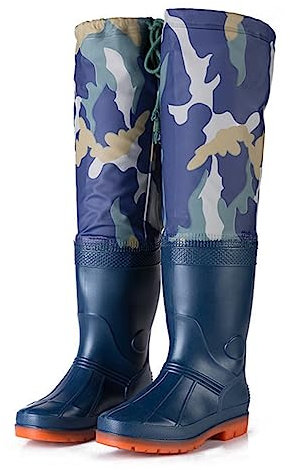 Watstiefel Gesäß-Watstiefel mit Tarnmuster for Herren und Damen, 60 cm Dicke, rutschfeste und verschleißfeste Watstiefel (Color : Red, Size : 42 EU)