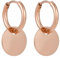 BONNYBIRD® Creolen mit Anhänger Rosegold - Boho Ohrringe Damen mit Plättchen - Edelstahl Klein