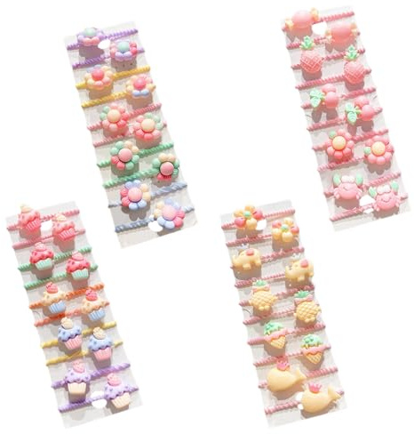 DHWEKU 40 Piezas Niñas Pinzas Para el Cabello Y Elástico Del Pelo Lazos Dibujos Animales Set de Pinza de Pelo de Bebé Niña Linda Horquilla Para el Regalo