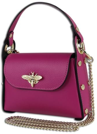 Toscanto OTT817UP - Bolso bandolera de piel para mujer, color rosa, fucsia, mittel 19 x 14 x 6,5 cm, bolso, rosa, fucsia, mittel 19x14x6,5cm, Bolsa: