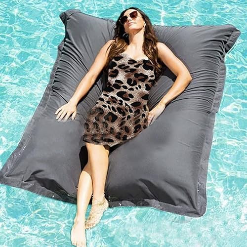 UGEFKMQ komfortsittsäck stor sittsäck gaming sittsäckskudde strand utomhus flytande bönpåse flytande sand lat soffa inomhus utomhus casual soffa float (utan fyllning), mörkgrå, 180 cm x 140 cm