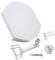 POWER SAT - Flachantenne Satellitenschüssel, 1 Anschluss/2 Anschlüsse/ 4 Anschlüsse, ideal für Satelliten-TV, robuste kompakt Satellitenantenne, die Mietwohnung und Camping Wohnwagen (Quad LNB)