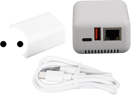 Akozon Rete USB 2.0, Server di Stampa Wireless per XP 3.4 100‑240 V U SB 5 V LAN Condivisione (Spina Europea)