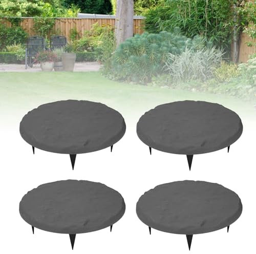 JOROBURO Trittsteine ​​für den Außenbereich, Dekorative Trittsteine ​​aus Polypropylen mit Erdspießen, Trittsteine ​​für Gehwege, Trittsteine ​​für Rasen, Garten, Wege (Runden)