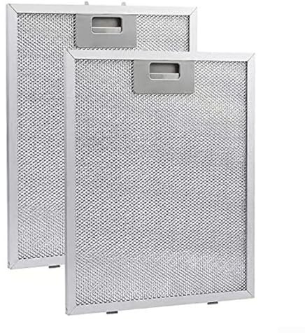 2 filtri in lega di alluminio per cappa da cucina, filtro antigrasso in metallo, 350 x 285 x 9 mm, filtri di sfiato
