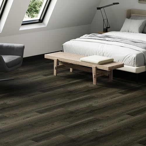 FLOREXP Lvt Flooring Self Adhesive Flooring Plank with Burnished Timber Effect Self Adhesive Floor Planks 5m² 2.0mm 36pcs Waterproof for Bedroom Office Floor Plank(5.02m²,Burnished Timber)