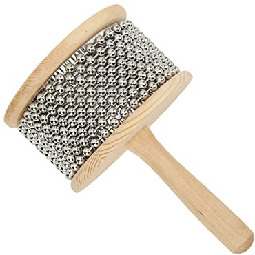 Barn Cabasa Toy, Bärbar Trästålboll Handvevad Leksakslagverksinstrument för Barn Nybörjare (Stor Kabasa)