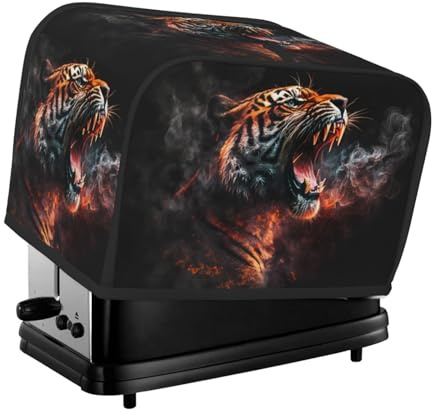 Cool Tiger - Copertura per tostapane a 2 fette, con tasche, per piccoli elettrodomestici da cucina, protezione dalle impronte digitali, lavabile in lavatrice