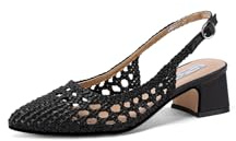 QUEEN HELENA Décolleté con Tacco Medio Slingback Scarpe Eleganti a Punta Chiusa Donna ZM9903 (Nero, Sistema Taglie Calzature EU, Adulto, Donna, Numero, Media, 38)