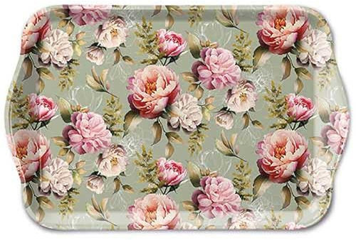 Petit Plateau rectangulaire Composition de pivoines