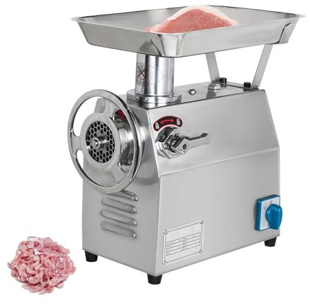 Kommersiell elektrisk köttkvarn, 1350 varv/min köttkvarn i rostfritt stål, korvfyllare, multifunktionell matkvarn, avtagbar matvarutillverkare för kött, grönsaker