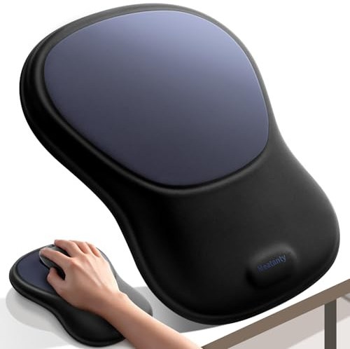 meatanty Tapis de souris ergonomique avec coussinet en gel, tapis de souris avec repose-poignet [Soulagement de la douleur] [Posture saine] [Mousse à mémoire de forme] [Pour la peau] [Antidérapant