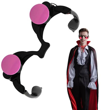 Lunettes phosphorescentes pour Halloween – Lunettes rouges lumineuses de 14,5 cm | Accessoires d'horreur amusants avec yeux étranges | Lunettes d'Halloween – Fête, cosplay et jeux de rôle