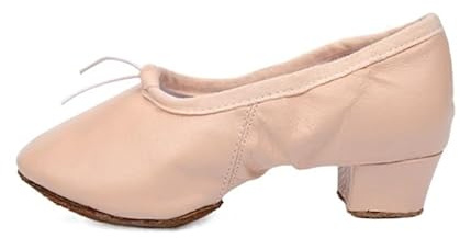 LCKKJHG Scarpette Da Ballo Scarpe da ballo di qualità for le donne in pelle con tacco medio, ragazze, balletto, danza del ventre, yoga, scarpe, insegnante(Genuine Leather PK,4.5)