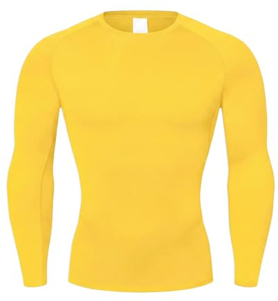 NuCamper Camiseta de Compresión de Manga Larga para Hombre, Base Layer para Correr Transpirable Secado Rápido Camiseta de Manga Larga para Running Gym Ciclismo Camisa