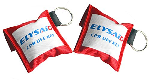 elysaid CPR Schlüsselanhänger Transparent Einweg Vavel Training Maske & Transparent Handschuh