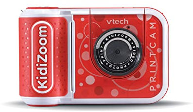 VTech - KidiZoom Print Cam Rouge, Appareil Photo à Impression Instantanée, Photo, Selfie, Vidéo, Écran Couleur, Filtres et Effets Rigolos, Cadeau Enfant Dès 5 Ans - Contenu en Français
