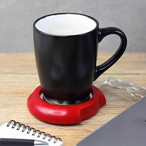 eBuyGB Coffee/Tea Mug Warmer, Portable USB Beverage Warmer for Office, Desk, Home Use Coaster (Red)