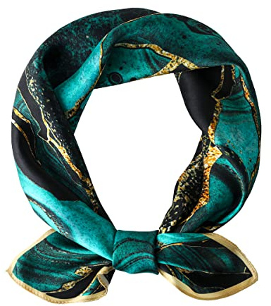 STARWHISPER 100% Pure Mulberry Silk Square Scarf-27''x27 Lightweight Hair Scarves Headscarf Night Sleeping with Gift Packed