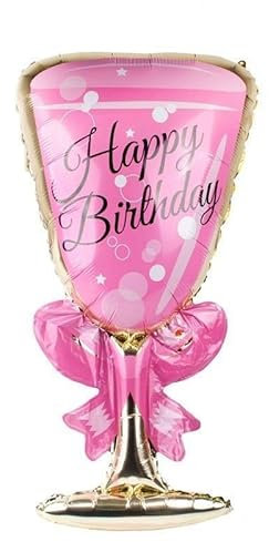 Pink Glass Foil Balloon, 87cm