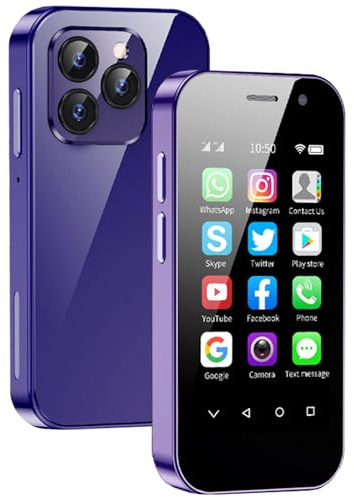 Hipipooo Mini Smartphone Unlocked 4G Mobile Phone 3.0 inches,Dual SIM,2600mAh Battery,2MP+5MP Camera,Face Unlock Student Pocket Cellphone