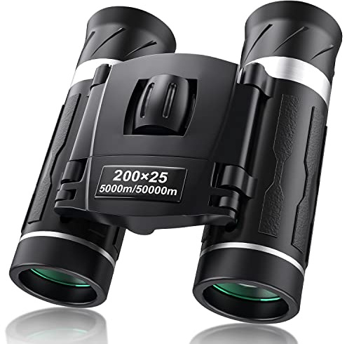 200x25 Compact Binoculars for Adults and Kids, High Powered Mini Pocket Binocular, Small Portable Binoculars Ideal Essentials for Travel, Camping, Bird Watching, Cruise, Concert, Football