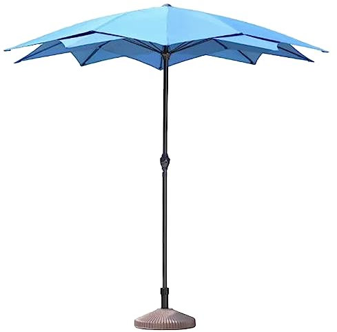 WYRMB Ombrellone da giardino Ombrellone da patio Ombrellone da patio con base serbatoio acqua inclusa Colonna in acciaio Ombrello esterno Manovella aperta 8,2 piedi Base riempibile a 8 stecche