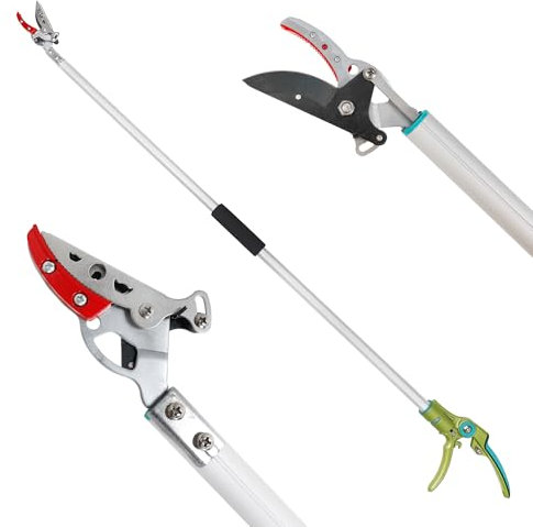 FLORA GUARD Sécateur de 1,3 m avec dispositif de blocage, coupe les branches d'un diamètre allant jusqu'à 1/2, cueille-fruits léger avec poignée rotative à 180 °