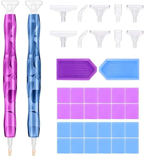 34 Stück Diamond Painting Stift, Diamond Painting Zubehör Stift, Geeignet Für Diy Diamantmalerei, Stickerei, Nailart Werkzeuge Und Maltechniken