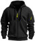 MEDUOLA Herren Kapuzenstrickjacke Sportjacke Jogging Hoodie Jungen & Männer Sweatshirt Reißverschluss Tasche Multifunktionale Strickjacke Hoodie XL,A12 Schwarz