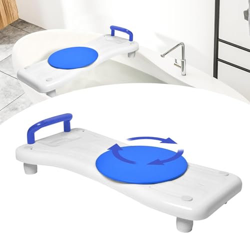 ACXIN Planche de Bain pour Personnes âgées, avec Porte-Savon et poignée, pour Baignoire, 41 à 63 cm, réglable, avec Plaque tournante, Charge maximale : 150 kg (Rouge, 75,5x34x10cm)