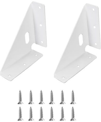 2 giunti a soffietto resistenti, colore bianco, per staffe angolari trapezi per stabilizzazione di tavoli, sedie, armadi e letti, fissaggi per giunti di supporto per mensole di mobili, 2 pezzi