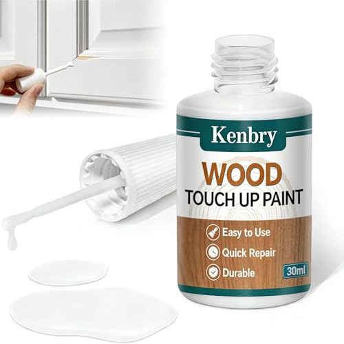 Wood Touch Up Paint, 30ml White Touch Up Pen for Wood Refinishing, Quick-Dry Paints for Scratches,Chips and Spots on Furniture, Cabinets, Doors, Tables, and Dressers