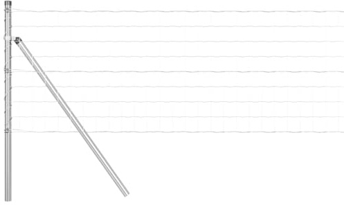 QJBSAVVA Eurorecinzione, set completo di recinzione da giardino, 25 m x 0,8 m, con pali e accessori, rete metallica in acciaio e PVC, recinzione a griglia argentata per giardino, terrazza e
