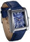 JewelryWe Vatertagsgeschenk Herren Armbanduhr, Retro Kalender Analog Quarz Uhr mit Rechteckig Römischen Ziffern Zifferblatt und Leder Armband, Farbe: Blau
