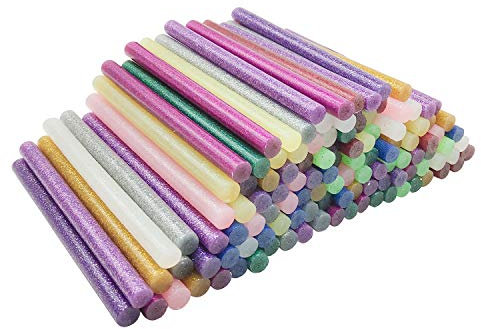 Farbige Glitzer Klebesticks, Heissklebepistole Klebesticks Heißkleber Sticks Handwerk Heißleim Pistole Kleber Sticky Sticks 7x100mm (12 Farben - 120pcs)