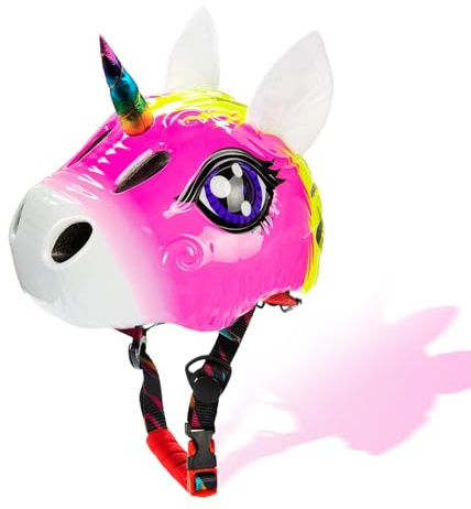 Unicorn Toddler and Kids Bike Helmet Adjustable and Multi-Sport for Child Boys and Girls.for Bicycle Skateboard Skating Scooter Helmet with Rear Light