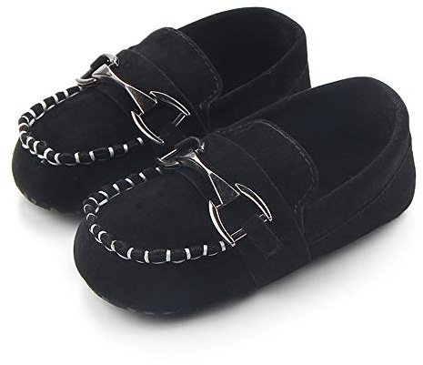 Greceen Baby boys and Girls Classic Loafers Are Suitable for Crawling, Wedding Dress, Birthday Parties, First Walking Crib Shoes 223 Black 12