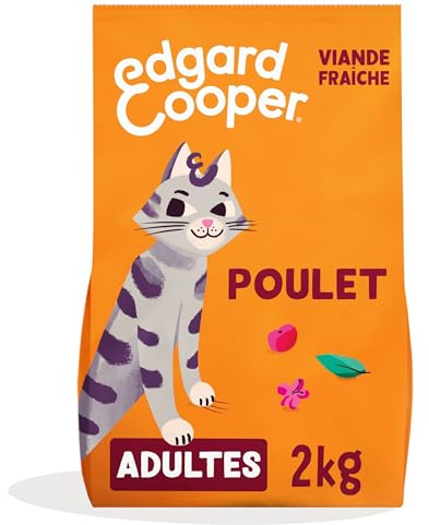 Edgard Cooper Croquettes pour Chat Stérilisé, Adulte, Poulet 2kg, Sans céréales, Viande fraîche, Nourriture naturelle, Croquette Riche en protéines, Sans sucres ajoutés