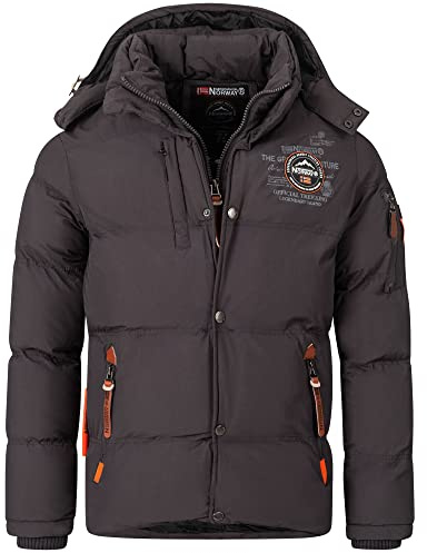 Geographical Norway Chaqueta de invierno acolchada para hombre - Anorak cálido con forro - Chaqueta de esquí y snowboard para exteriores, para invierno / otoño en paquete con gorro UD, S