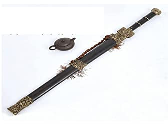 Homeaifen Longquan Chinesisches Schwert Katana Stand Han Stahl Schwert Taiji Full Tang Kung Fu Schwert UK-X-S668