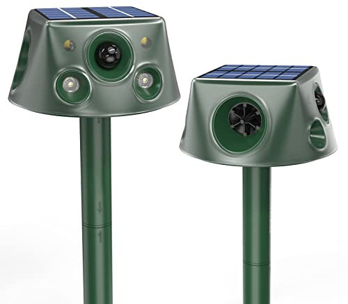 Repulsif Chat Exterieur Interieur, Répulsif Chat Ultrason avec Détecteur de Mouvement, Flash LED, Sons d'alarme et Ondes Sismiques, Repulsif Chat Jardin, Repulsif Ultrason Chat Solaire