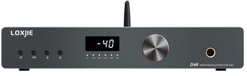 Loxjie D40 premium HiFi-hörlursförstärkare med 2 x ES9068AS-chip, stöder USB/optisk/koaxial/AES (EBU)/I²s-ingång