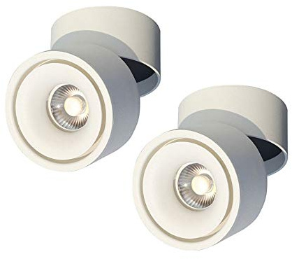 IUokLU Focos de Techo LED Modernos Ajustables de Aluminio para Sala de Estar y Cocina con Montaje en Superficie lámparas de Pared giratorias Color Negro 6000K,Blanco-6000k